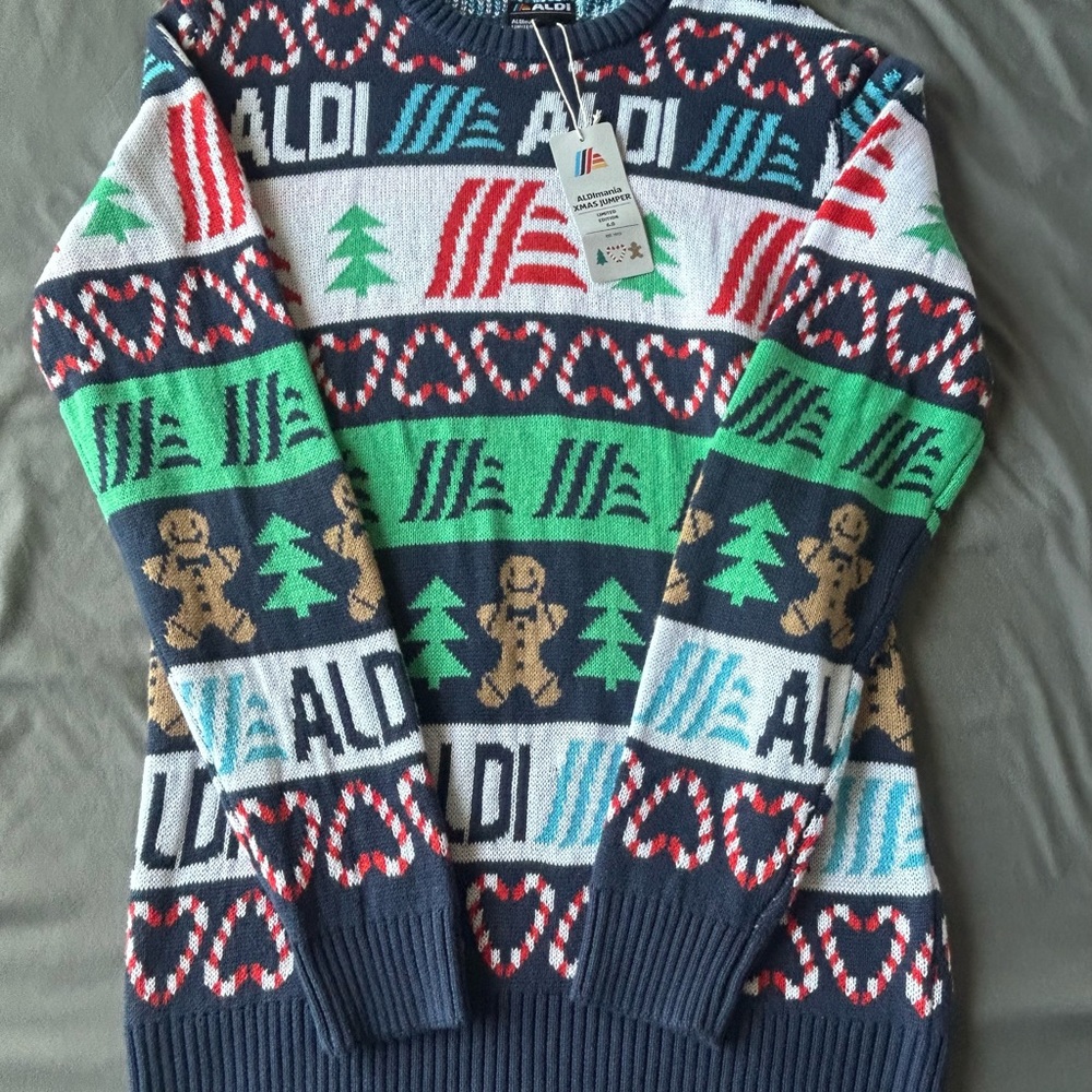 Aldi Aldimania Limited Edition 6.0 Adult Small Ugly Christmas Sweater NWT